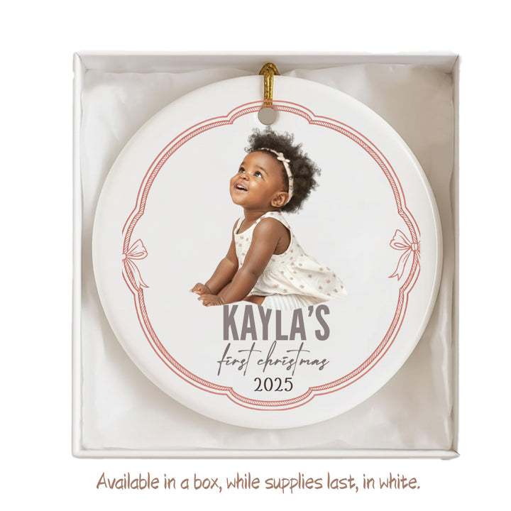 Personalized Photo Christmas Ornament: First Baby Ornament