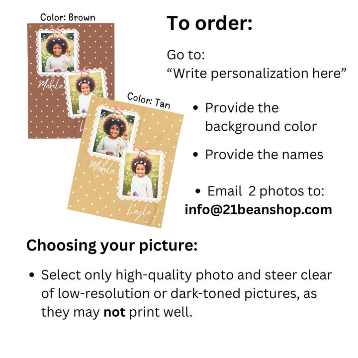 Personalized  Plush Blanket - Girly Double Frames