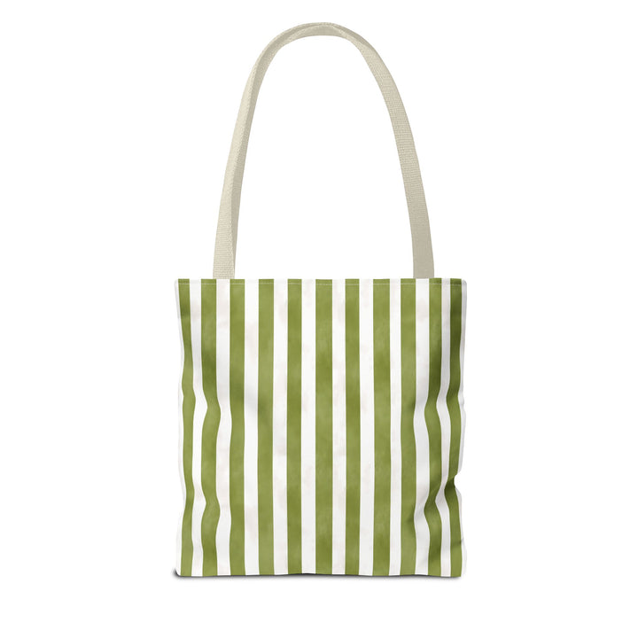 Green Stripes 2 Print Tote Bag