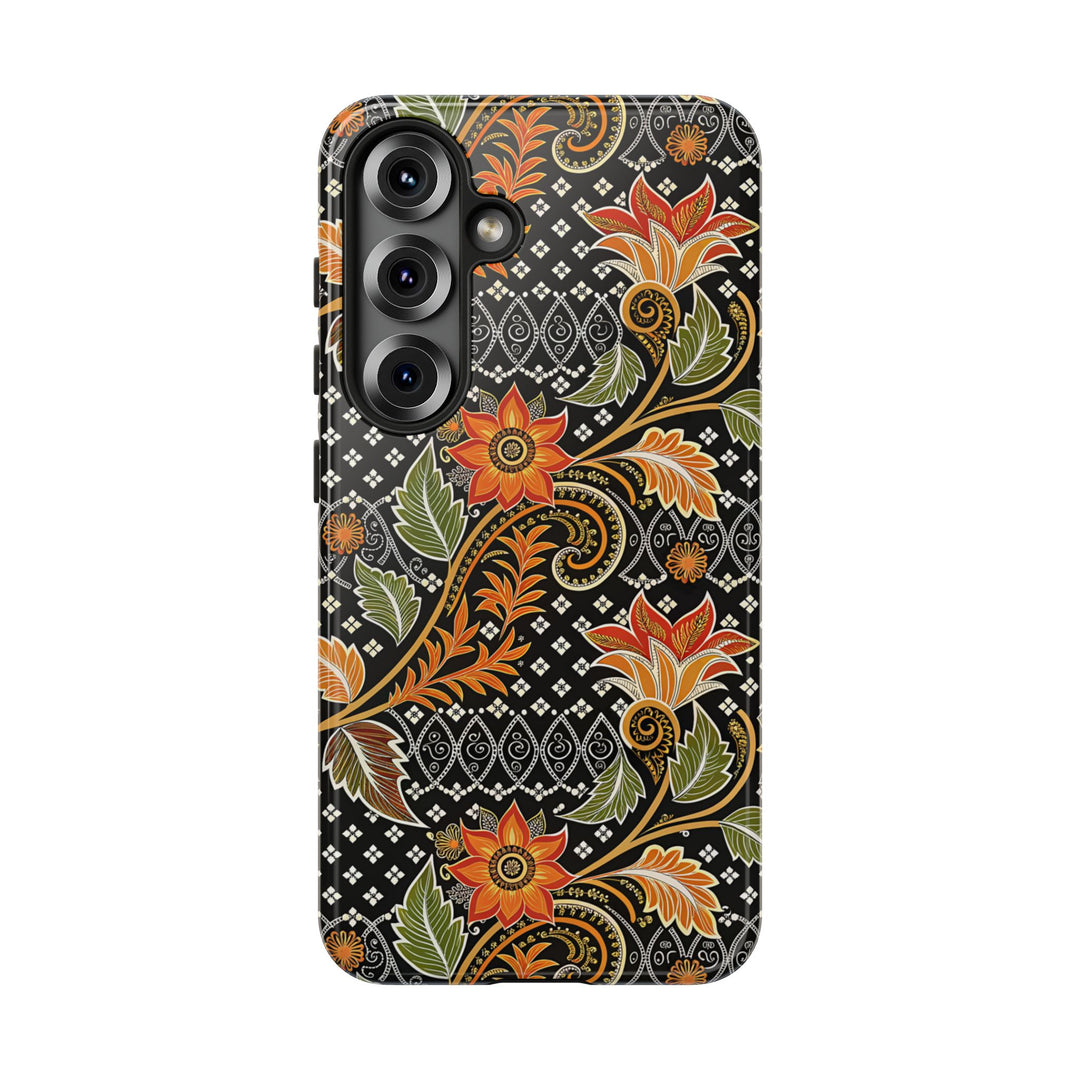Modern Batik Pattern Tough Phone Cases Personalizable - Aesthetic Floral 3