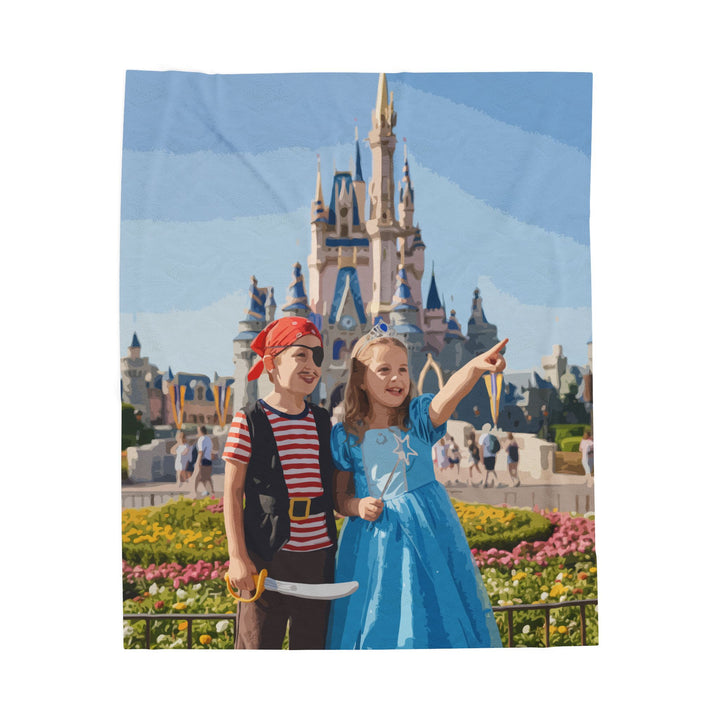 Custom Photo  Plush Blanket - Love Laughter