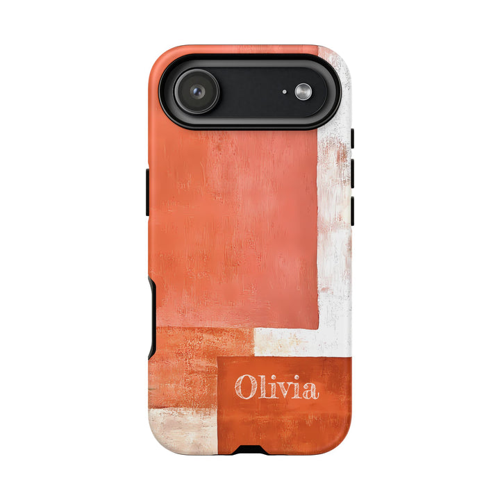 Personalized Tough Phone Case Abstract Orange