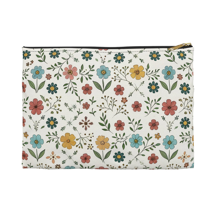 Floral Accessory Pouch - Boho Style Organizer for Makeup, Travel, Gifts, and Daily Essentials
