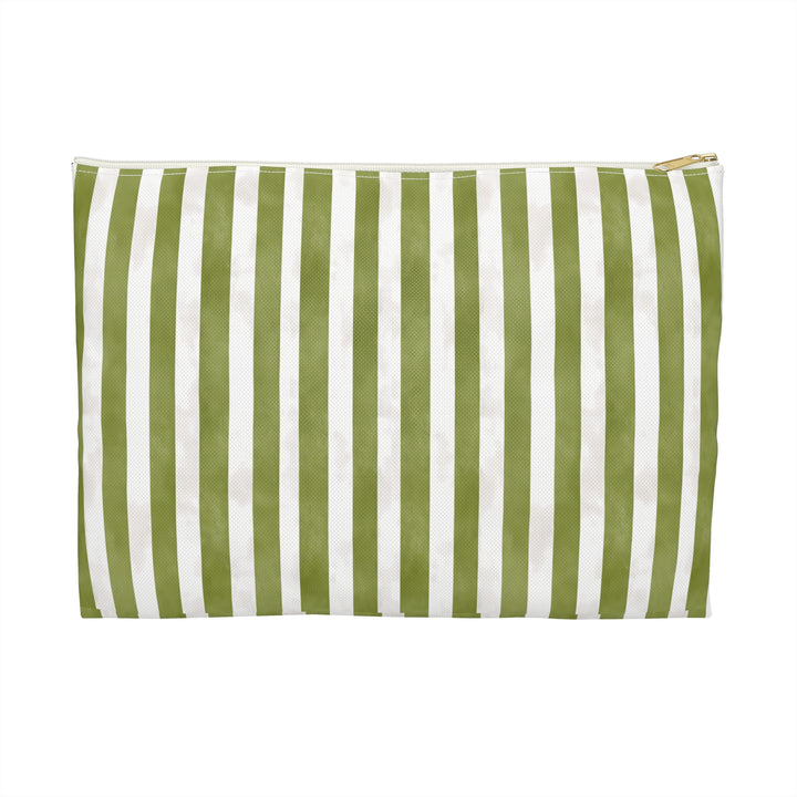 Green Stripes 2 Print Makeup And Accessory Pouch