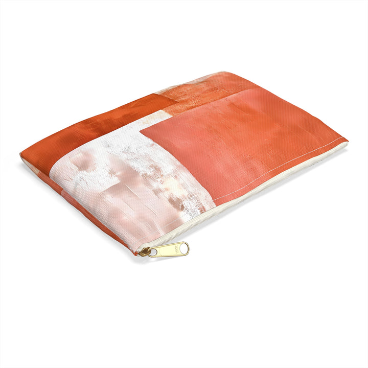 Abstract Print Makeup And Accessory Pouch -  Abstract Orange