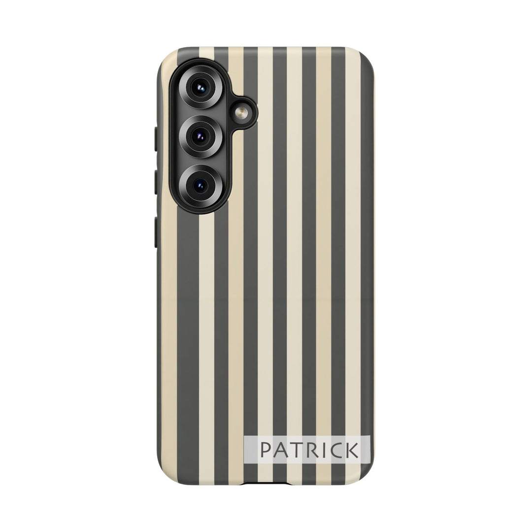 Personalized Tough Phone Case Brown Stripe