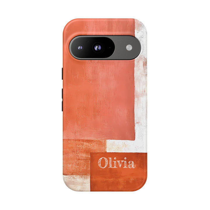 Personalized Tough Phone Case Abstract Orange