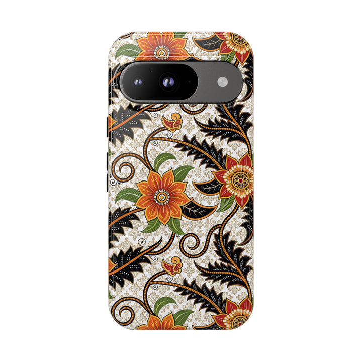 Modern Batik Pattern Tough Phone Cases Personalizable - Aesthetic Floral 2