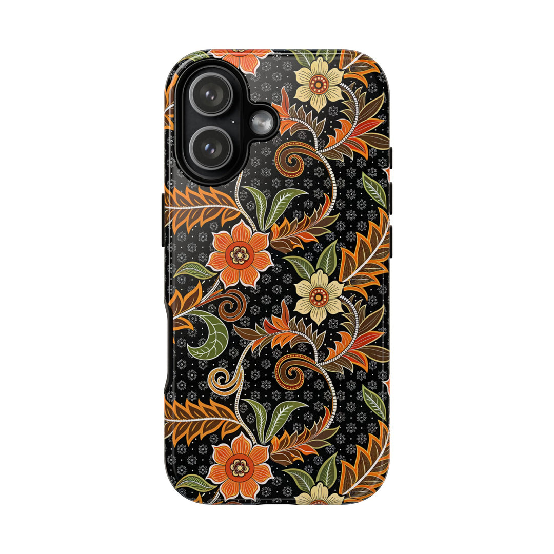 Modern Batik Pattern Tough Phone Cases Personalizable - Aesthetic Floral 1