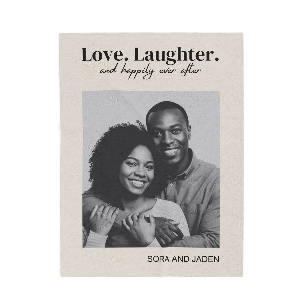 Personalized  Plush Blanket - Love Laughter