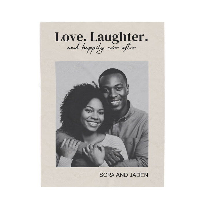 Personalized  Plush Blanket - Love Laughter
