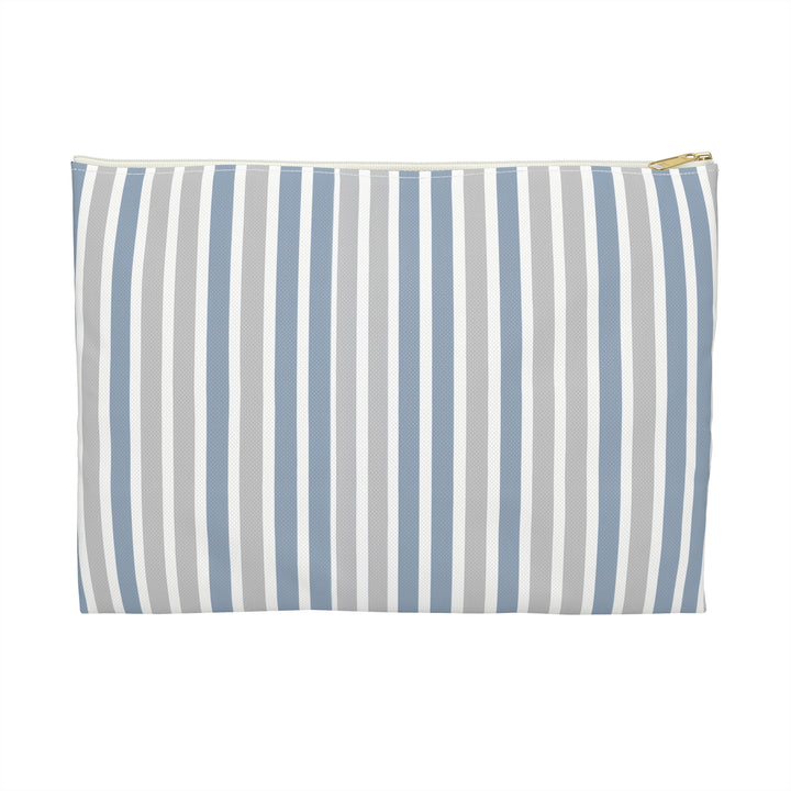 Blue Stipes Print Makeup And Accessory Pouch