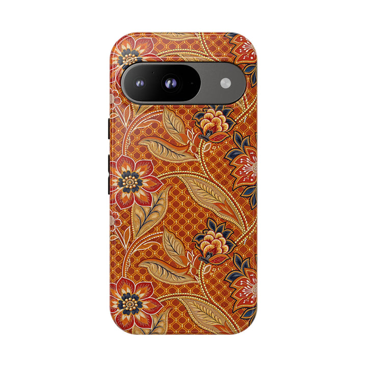 Modern Batik Pattern Tough Phone Cases Personalizable - Orange 2