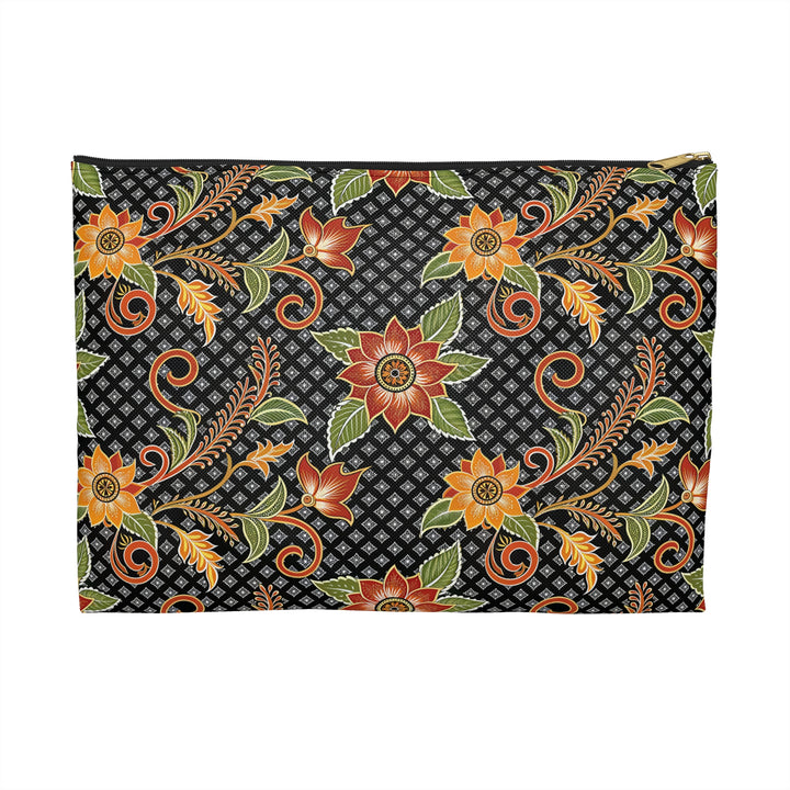 Batik Print Makeup And Accessory Pouch - Batik Flower 3