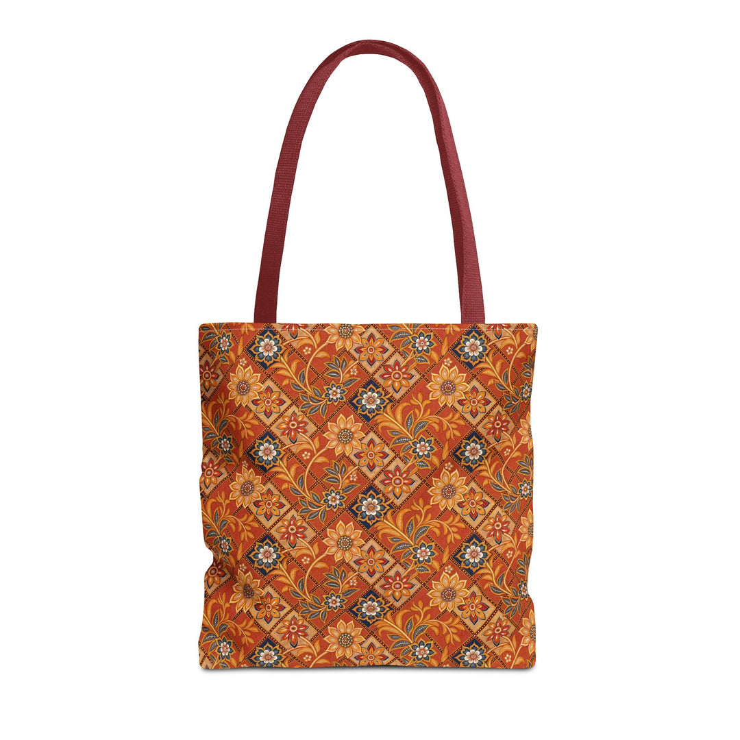 Modern Batik Print Tote Bag -  Orange 1