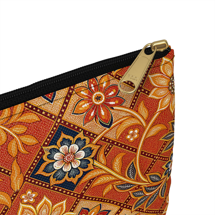 Batik Print Makeup And Accessory Pouch - Orange 1