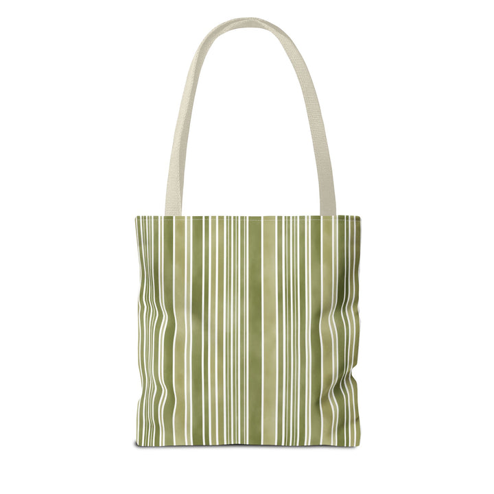 Green Stripes Print Tote Bag