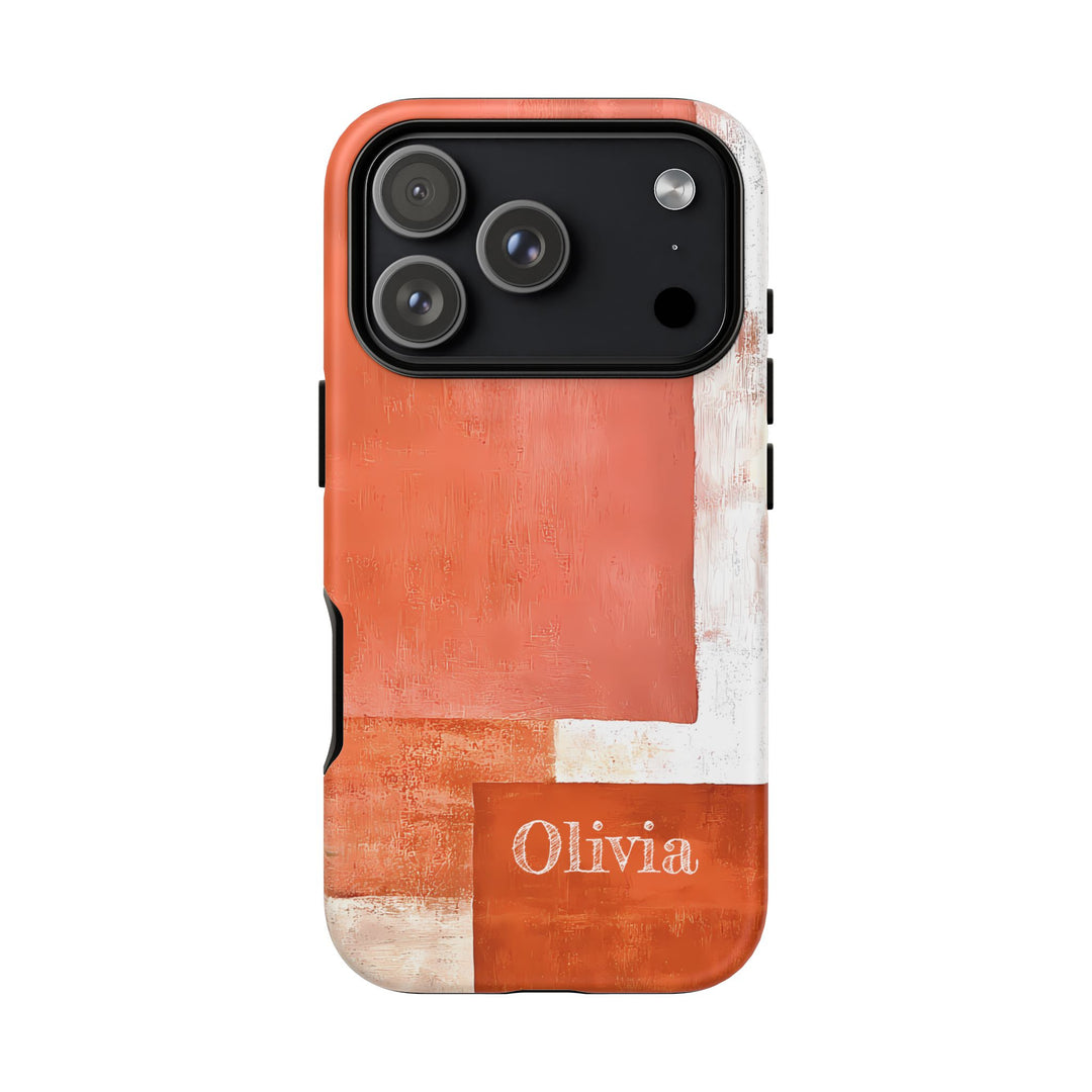 Personalized Tough Phone Case Abstract Orange