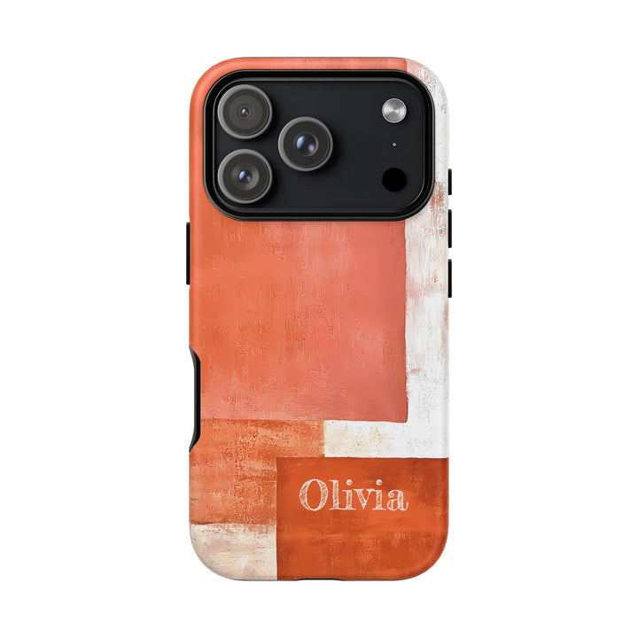 Personalized Tough Phone Case Abstract Orange