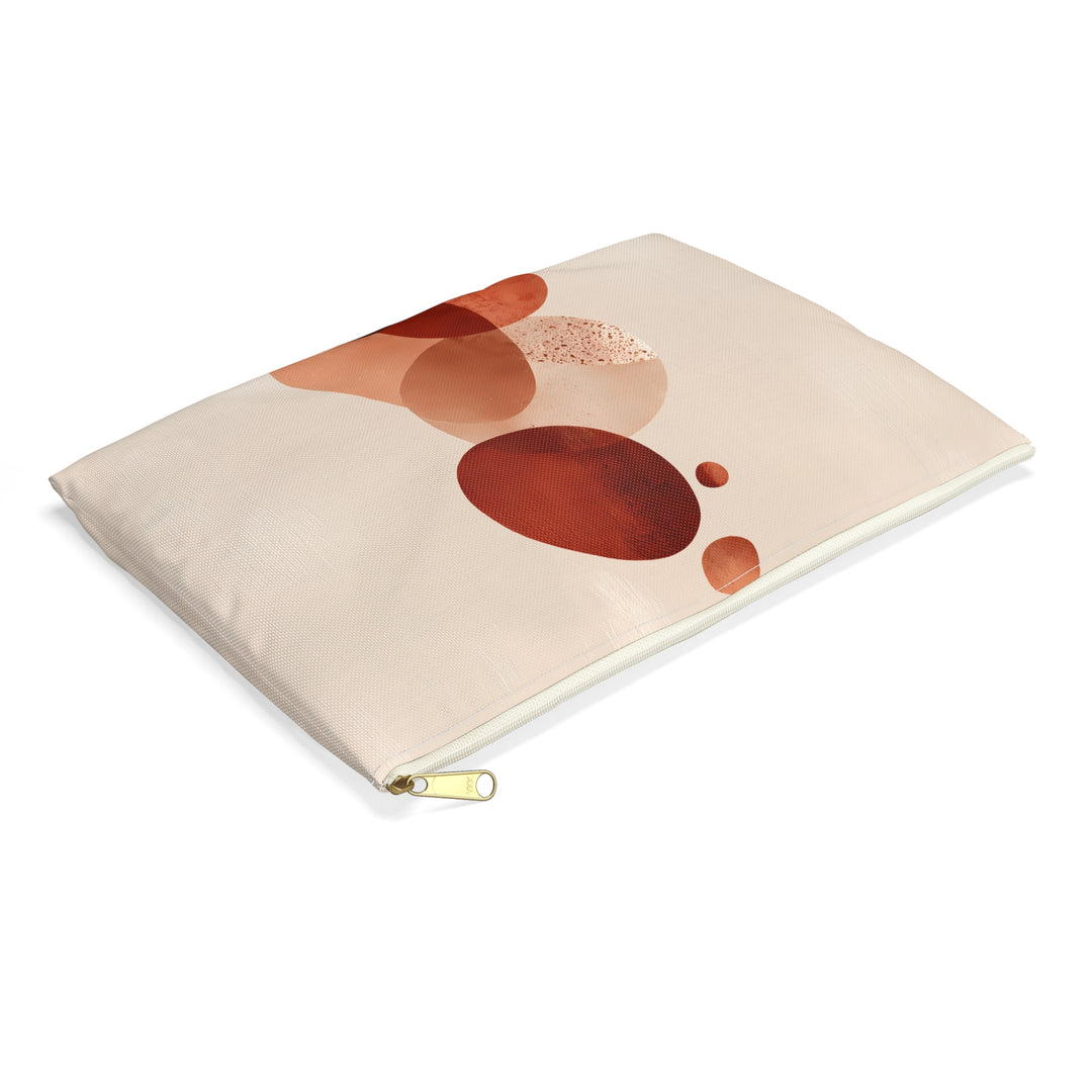 Abstract Print Makeup And Accessory Pouch -  Warm Tones 2