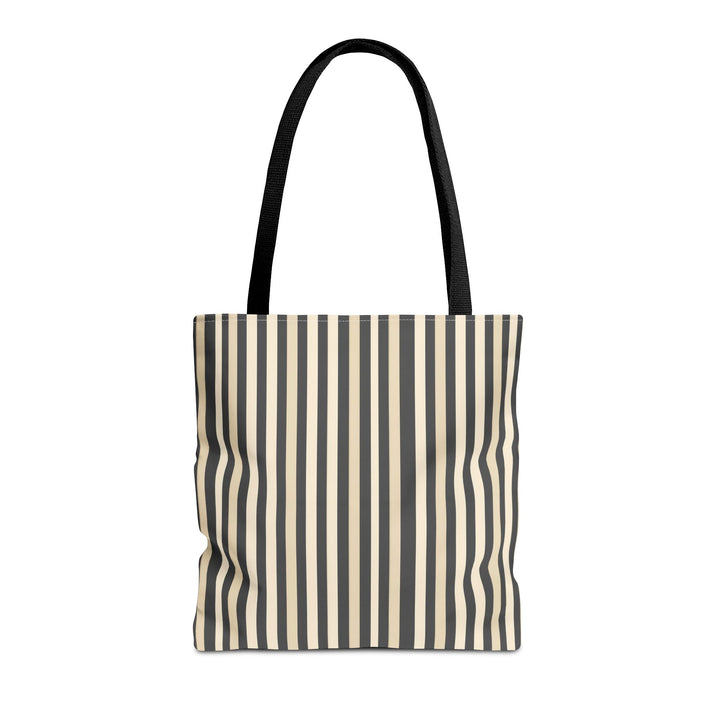 Brown Stripe Print Tote Bag