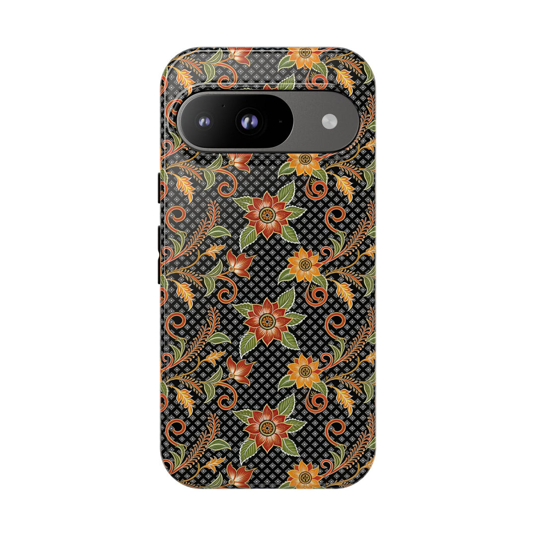 Modern Batik Pattern Tough Phone Cases Personalizable - Flower 3