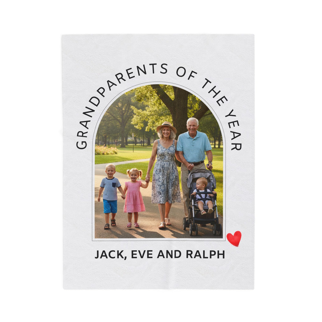 Personalized  Plush Blanket - Grandparents Of The Year