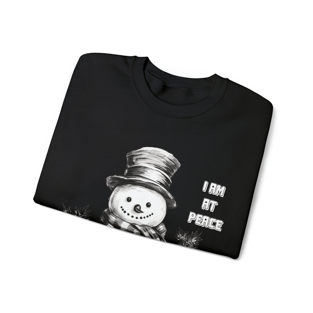 Unisex Heavy Blend™ Crewneck Sweatshirt, I'm At Peace Snowman