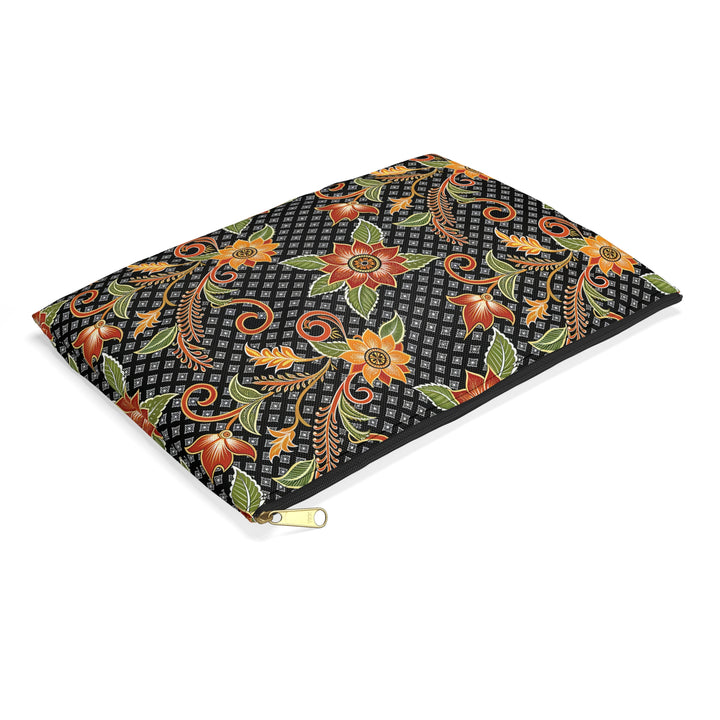 Batik Print Makeup And Accessory Pouch - Batik Flower 3