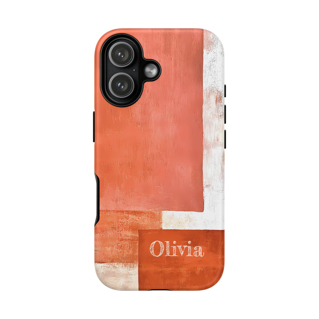 Personalized Tough Phone Case Abstract Orange