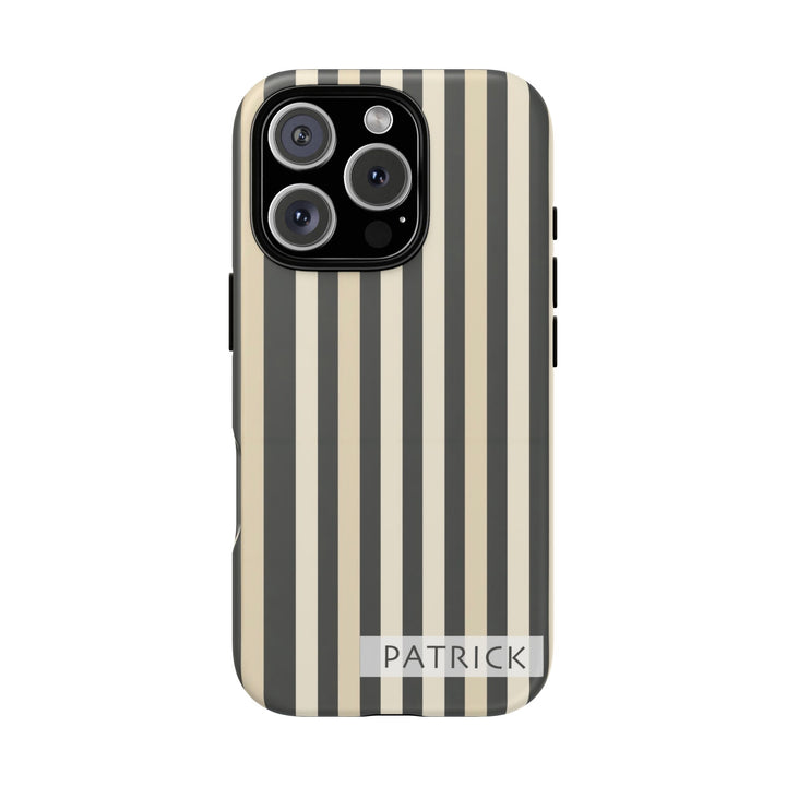 Personalized Tough Phone Case Brown Stripe