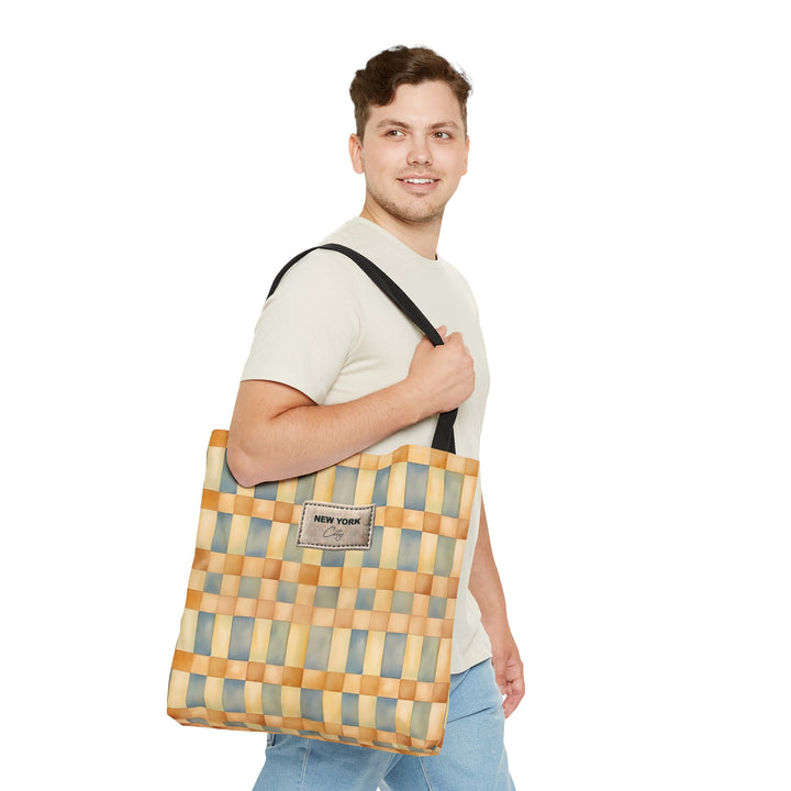 Soft Checker Pattern Tote Bag For Everyday Use