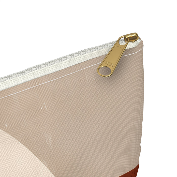 Abstract Print Makeup And Accessory Pouch -  Orange Floral