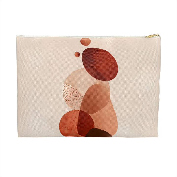 Abstract Print Makeup And Accessory Pouch -  Warm Tones 2