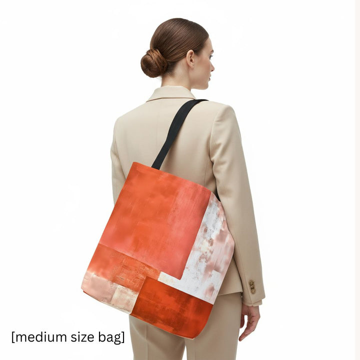 Abstract Print Tote Bag -   Abstract Orange