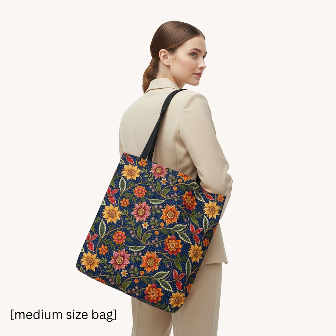 Batik Print Tote Bag -  Batik Flower 7