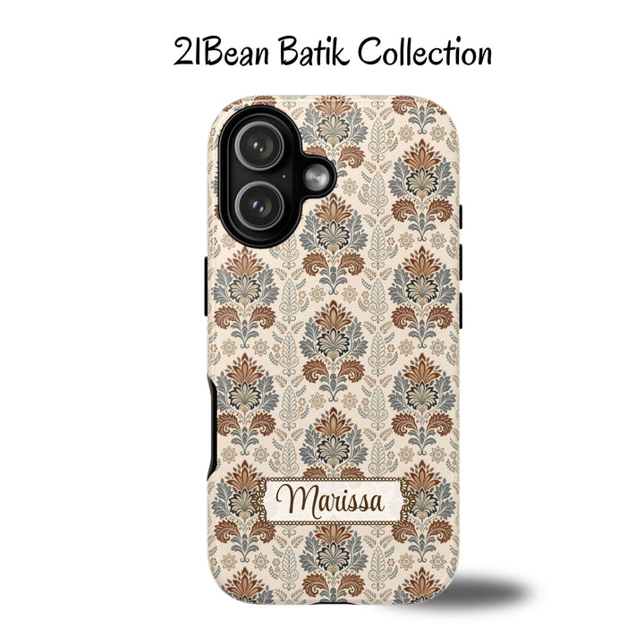 Modern Batik Pattern Tough Phone Cases Personalizable - Toile 6