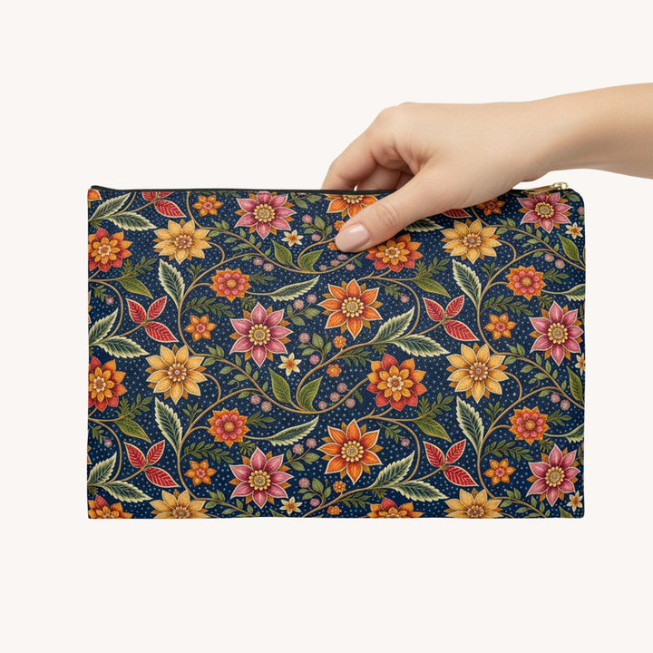 Batik Print Makeup And Accessory Pouch - Batik Flower 7