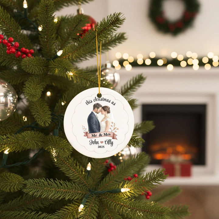 Personalized Photo Christmas Ornament: Wedding Picure Ornament