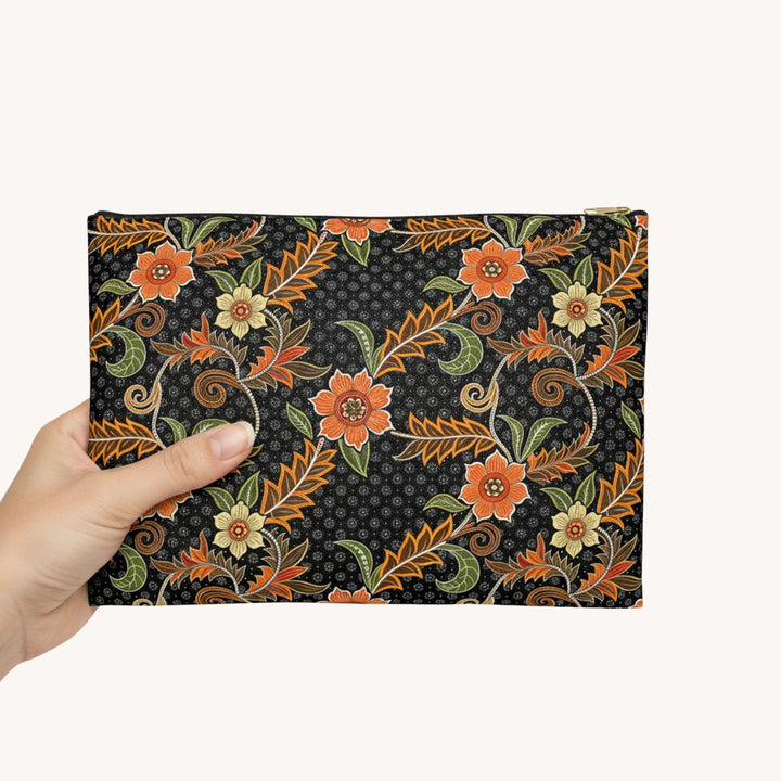 Batik Print Makeup And Accessory Pouch -  Aesthetic Floral 1