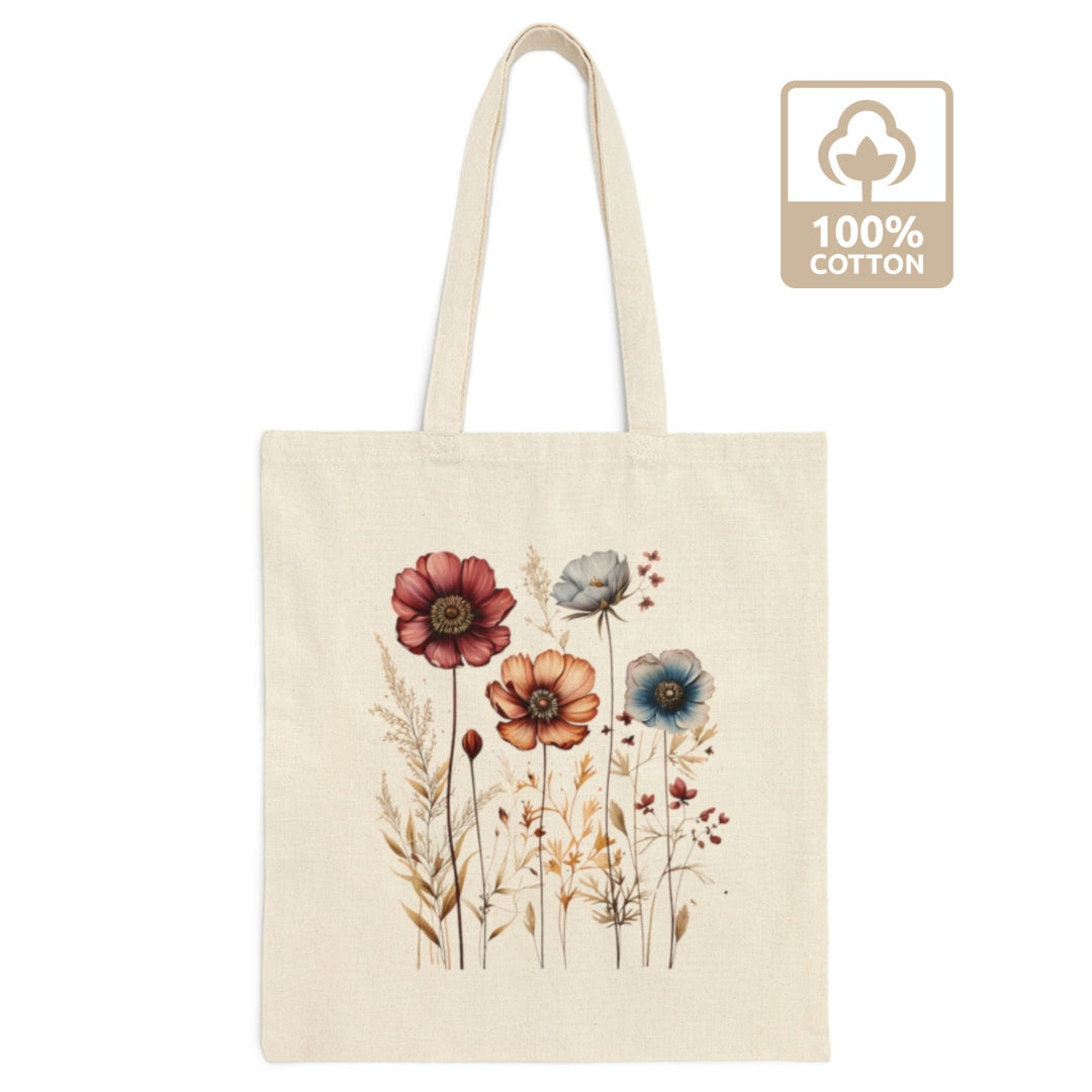 Autumn Wildflowers Cotton Canvas Tote Bag
