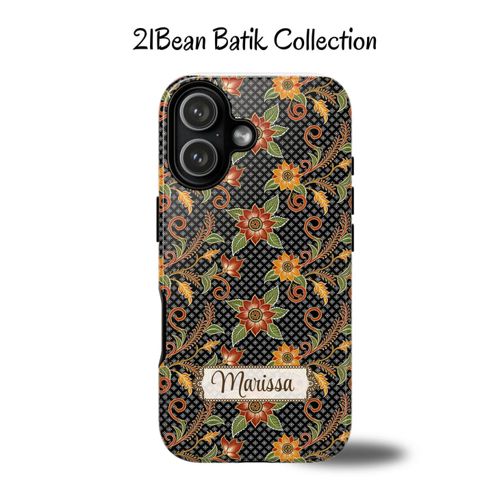 Modern Batik Pattern Tough Phone Cases Personalizable - Flower 3