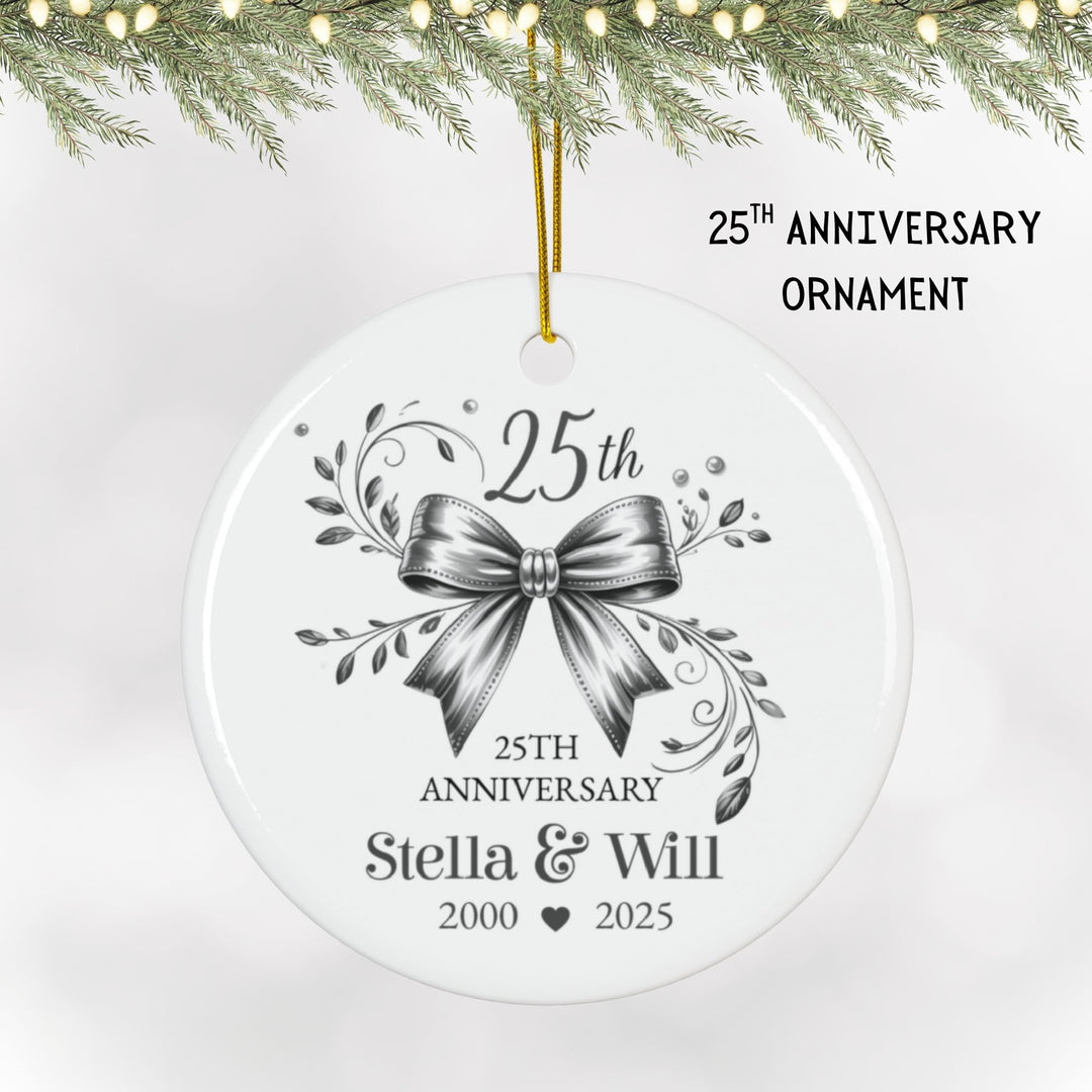 Personalized Christmas Ornament: 25th Anniversary