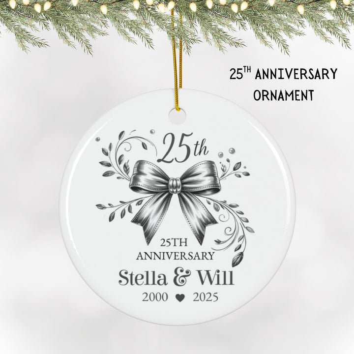 Personalized Christmas Ornament: 25th Anniversary