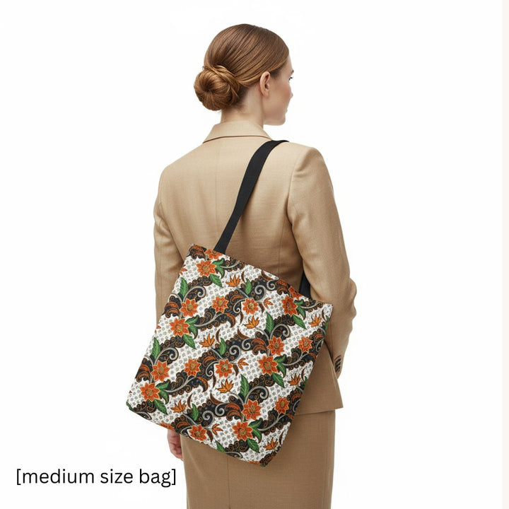 Batik Print Tote Bag -  Batik Flower 2