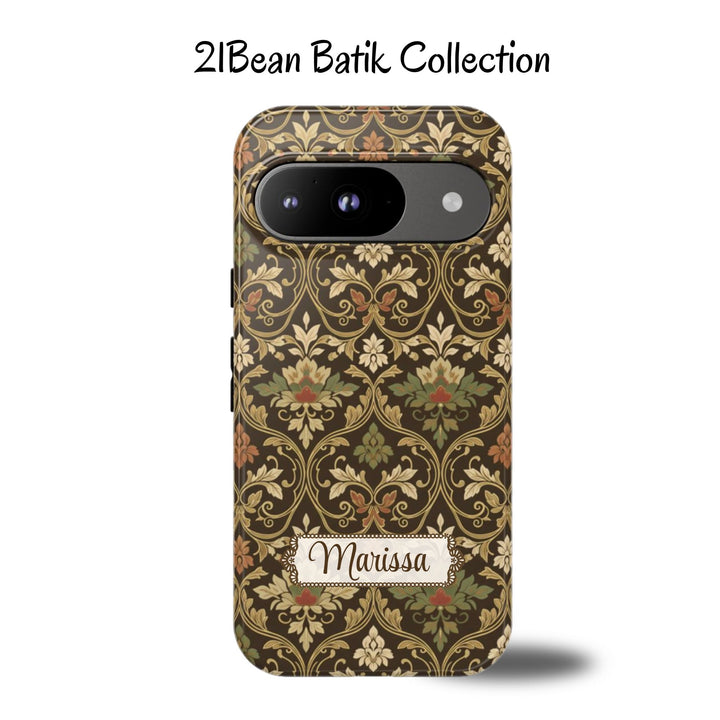 Traditional Batik Pattern Tough Phone Cases Personalizable - Elegant Floral