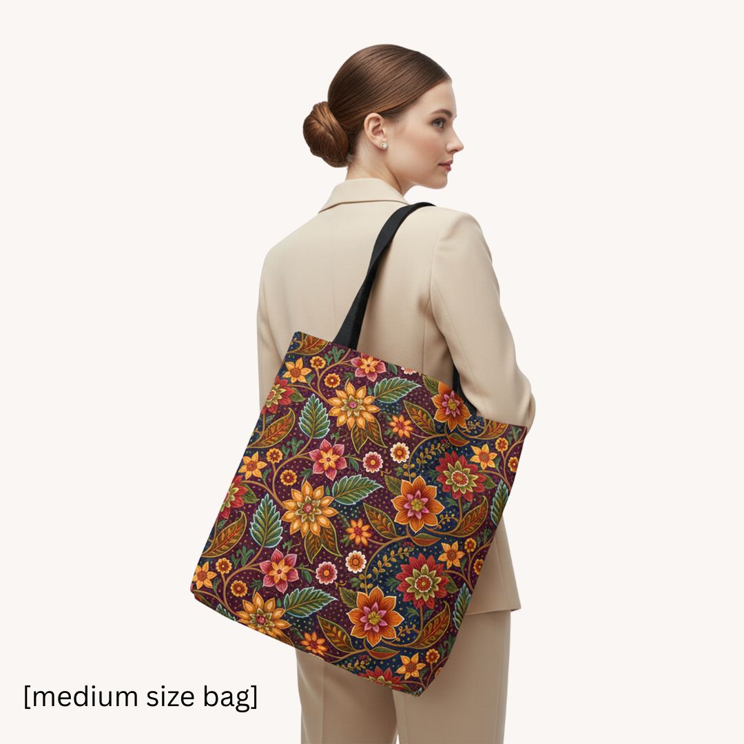 Batik Print Tote Bag -  Batik Flower 14
