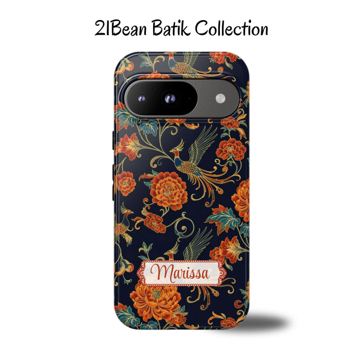 Traditional Batik Pattern Tough Phone Cases Personalizable - Traditional Peacock Batik Pattern