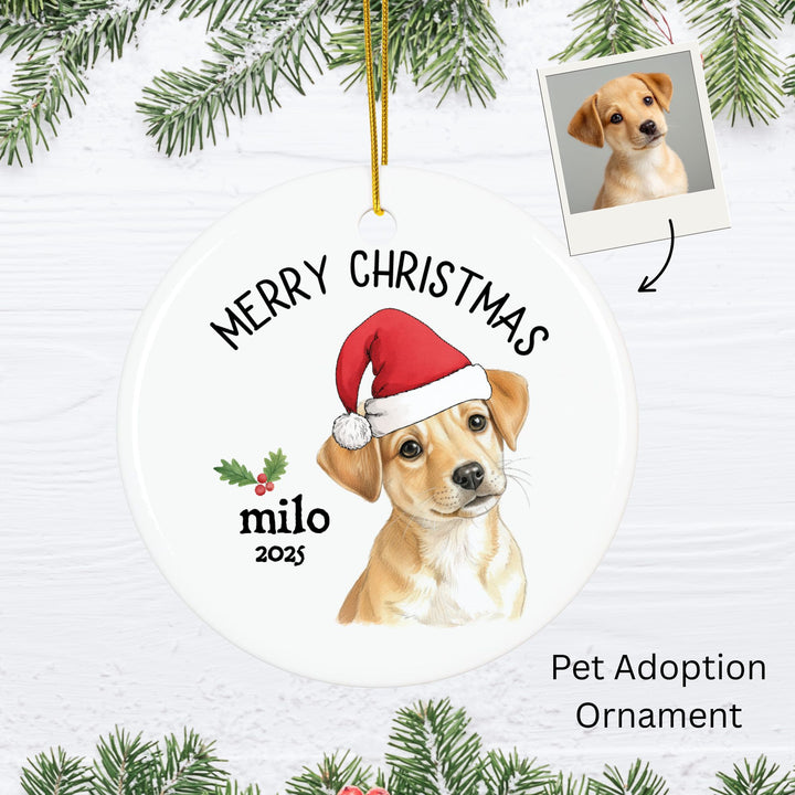 Personalized Pet Photo Christmas Ornament: Pet Adoption Ornament