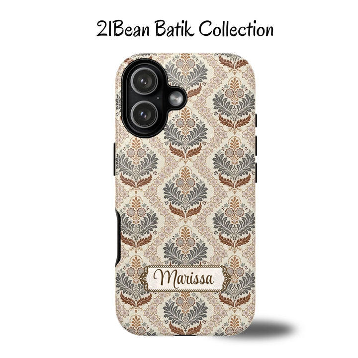 Modern Batik Pattern Tough Phone Cases Personalizable - Toile 1